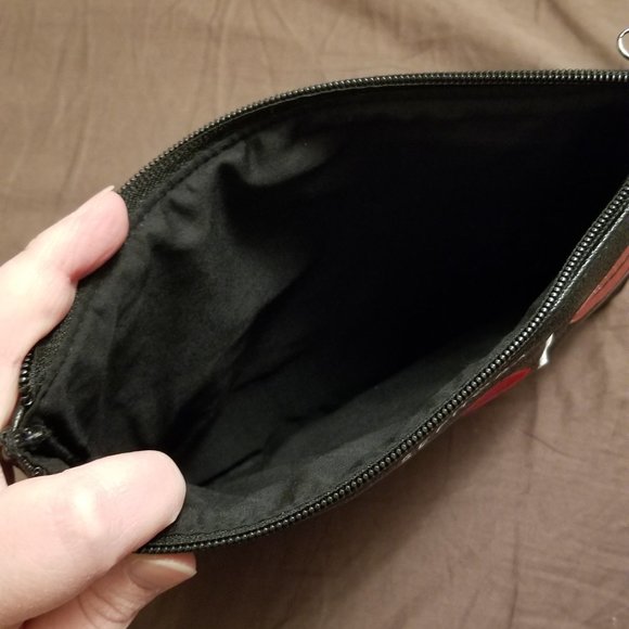 🆕️ Sephora Rouge Embroidered Faux Black Leather Clutch Bag With GWP - Picture 4 of 4